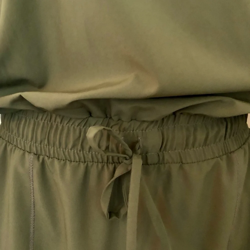 Albion Fit Olive Green Women's Drawstring Jumpsuit - Picture 5 of 14